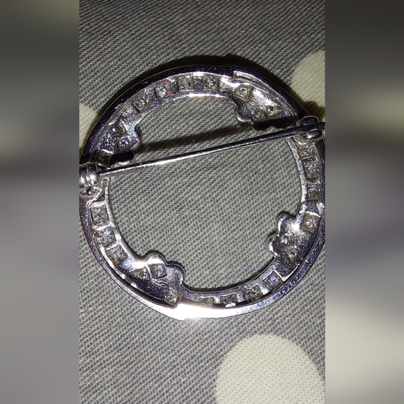 Antique Silver Brooch with Diamond Accents Estate Sale Find - Picture 6 of 10